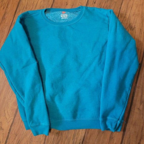 Hanes Teal Crewneck Sweatshirt Size M - Picture 1 of 2